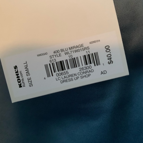 ⬇️LC Blue Cold Shoulder Satin Ruffle Top - Picture 8 of 8